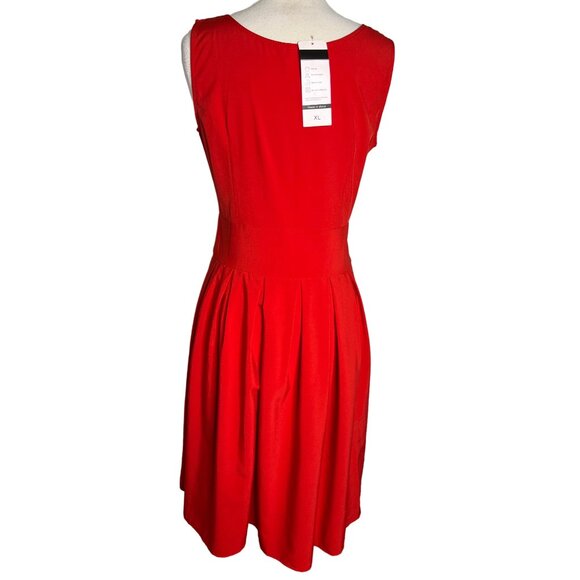 NWT Favo look dress XL Pleated Lightweight Y2K Classic Red Comfortable - Picture 4 of 13